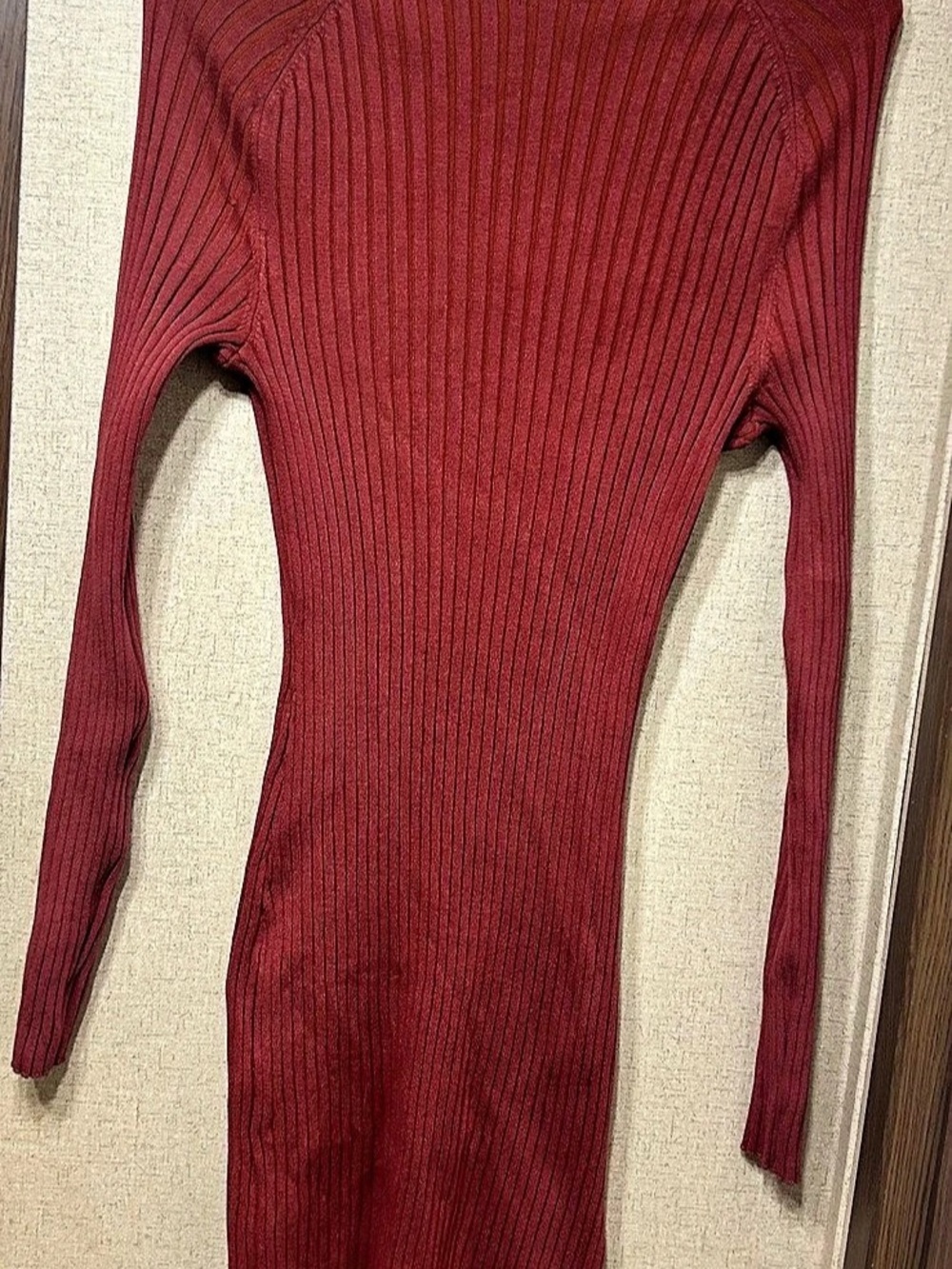 Fashion Nova Ribbed Long Sleeve Midi Dress Size Large